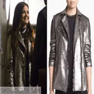 Mural Sequences Moro Jacket Seen on TV Size S Long Sleeve Silver Art to wear